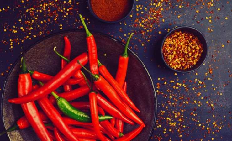 peperoncini e polvere di peperoncino