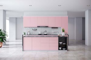 Cucina rosa e nera