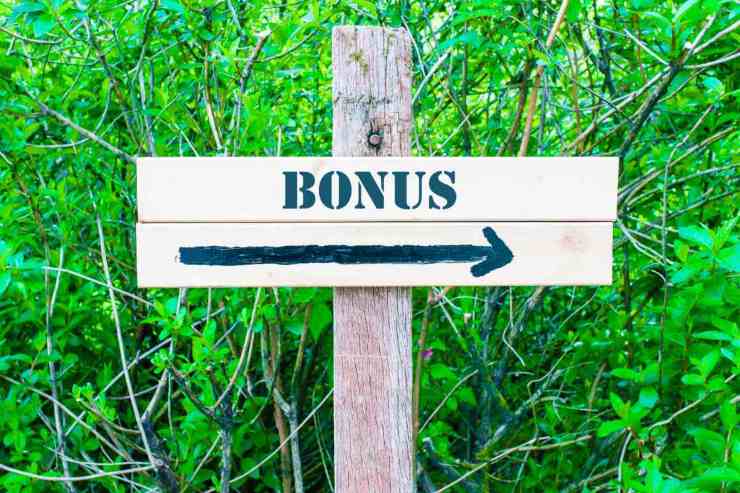 scritta bonus su cartello in legno