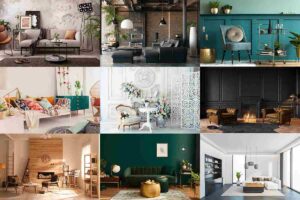 collage di foto di stili di arredamento