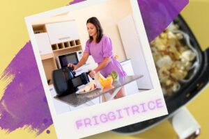 Donna e friggitrice ad aria