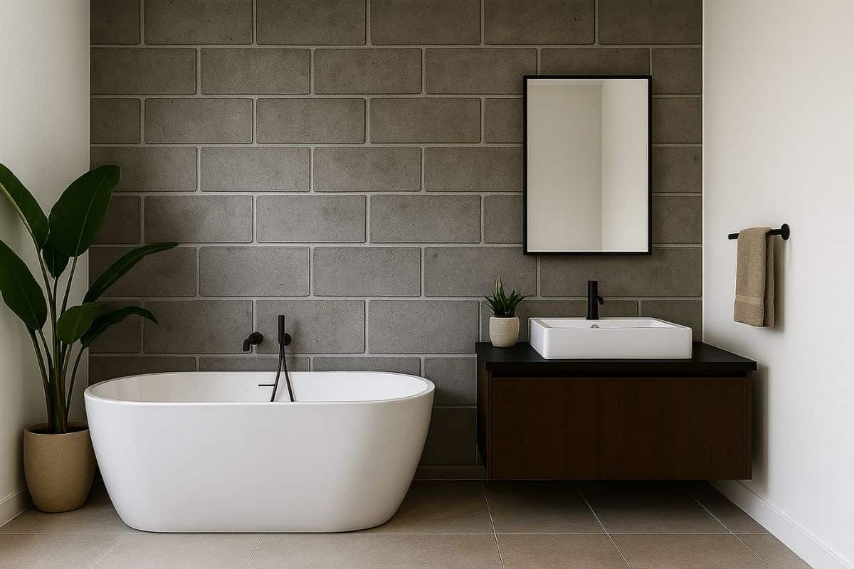 bagno con carta da parati