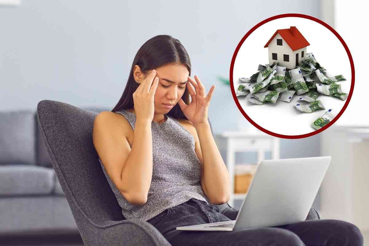 Donna preoccupata, casa e soldi