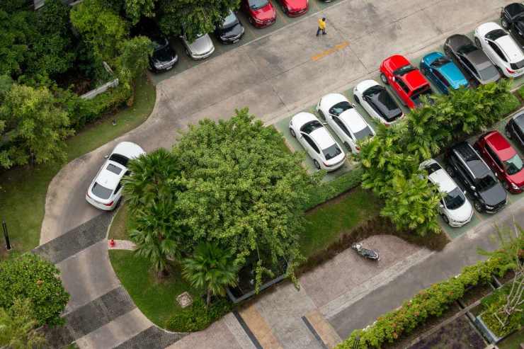 Parcheggio visto dall'alto