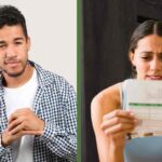 Uomo furbo e ragazza preoccupata