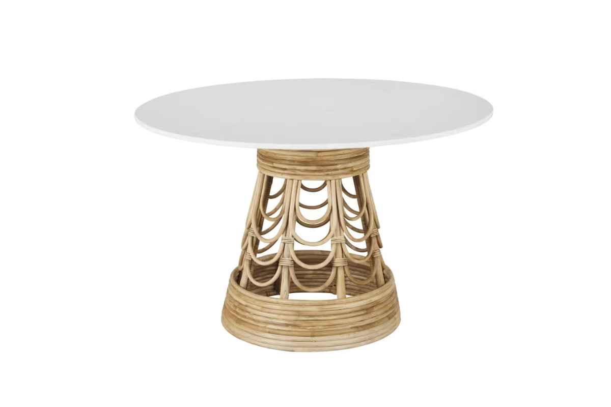 Tavolo Tulla in pietra e rattan Maisons du Monde