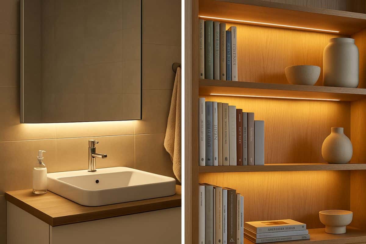 Bagno e libreria