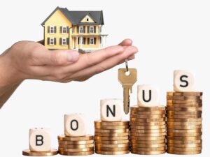 casa con chiavi in mano euro e scritta bonus