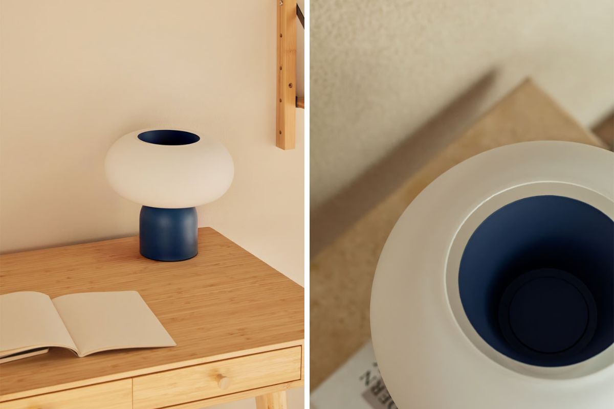Lampada bianca e blu