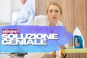 Donna con asse da stiro