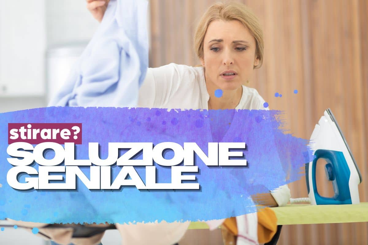 Donna con asse da stiro