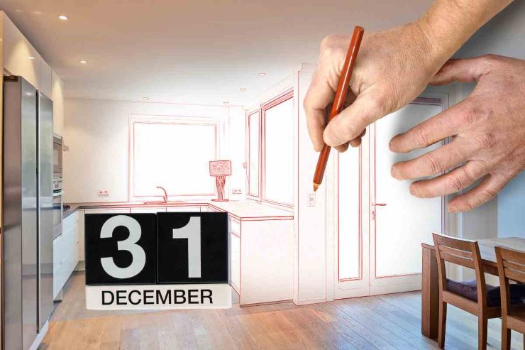 casa con scritta 31 dicembre