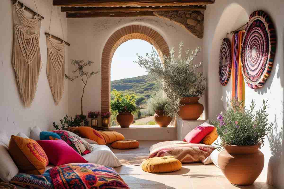masseria pugliese arredata in stile boho