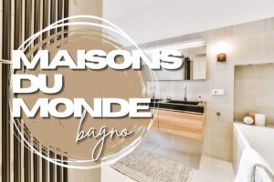 bagno sullo sfondo e scritte in primo piano