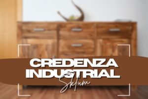 credenza sfocata e scritte in primo piamo