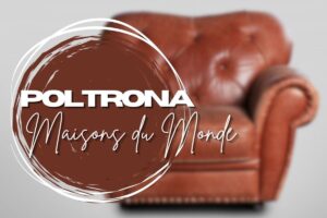 poltrona sfocata sullo sfondo e scritte in primo piano
