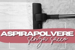 aspirapolvere di sfondo e scritte in primo piano