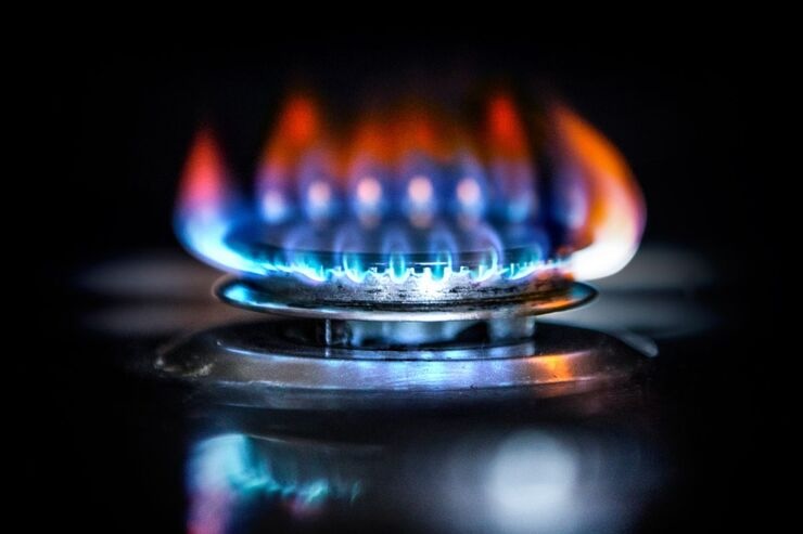 Fornello gas acceso