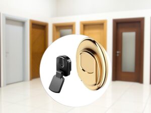 Porte e serratura magnetica in primo piano