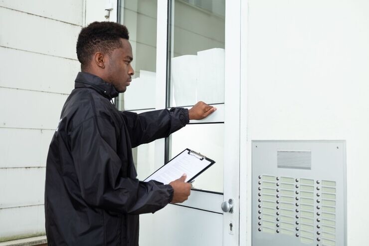 vigile che bussa alla porta