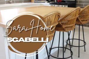 sgabelli in cucina e scritte