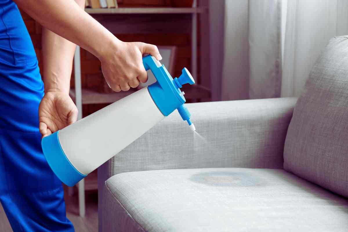 spruzzo spray su divano
