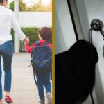Mamma e figli e scassinatore