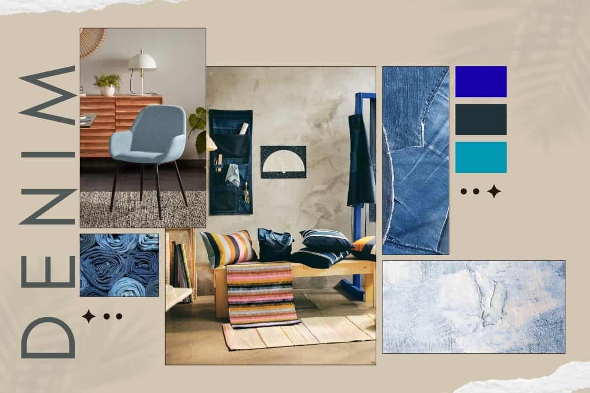 Modboard con arredamento in jeans