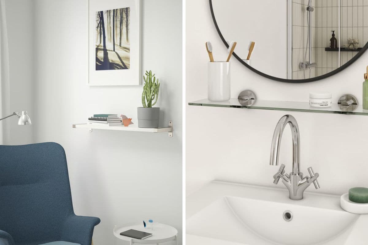 Mensole salotto in bagno