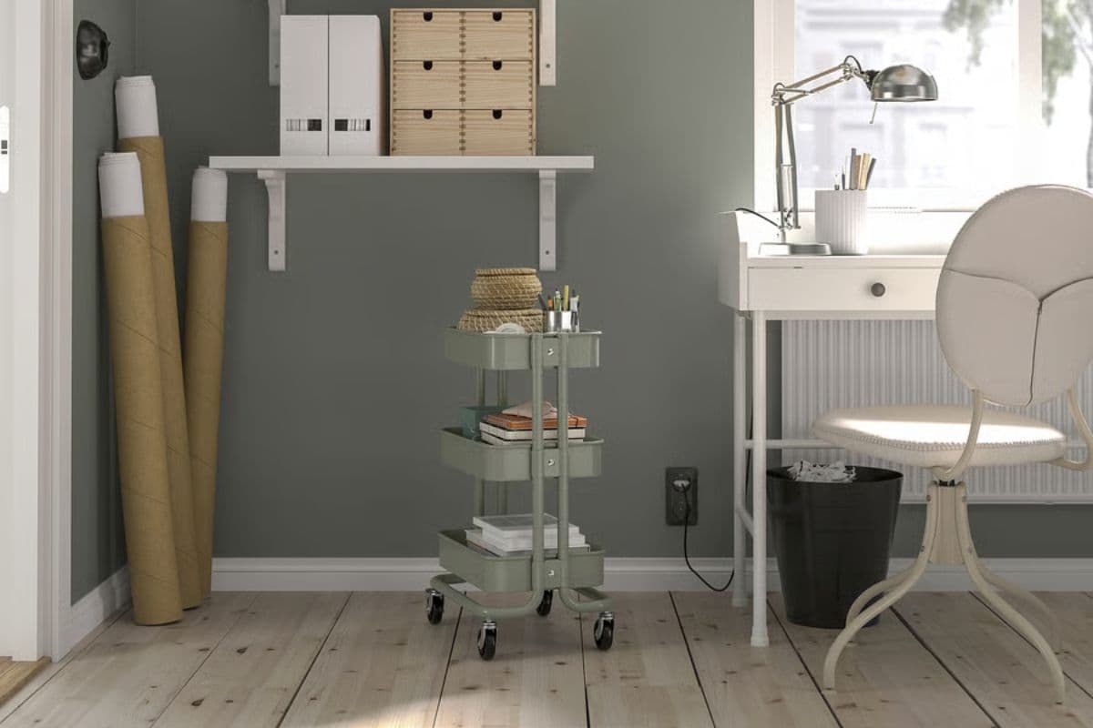 Carrello grigio verde Ikea