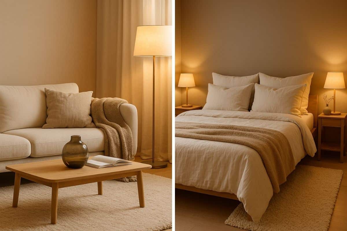 salotto e camera da letto