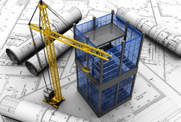 progetto di costruzione e struttura in 3d