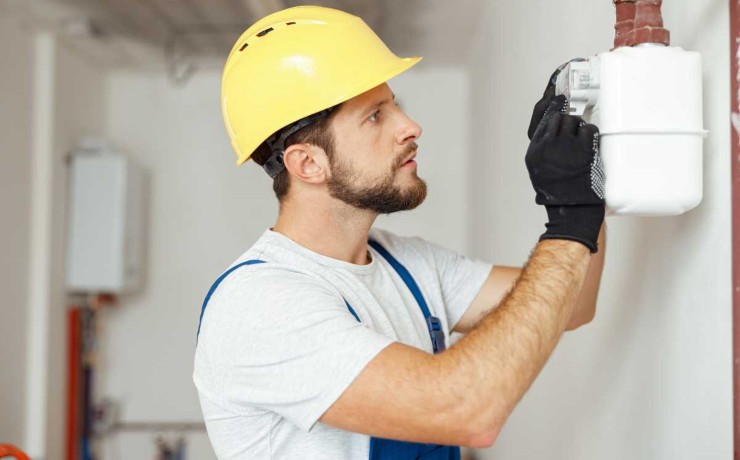 operaio controlla contatore 