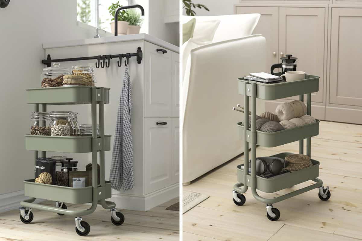 Carrello grigio verde Ikea