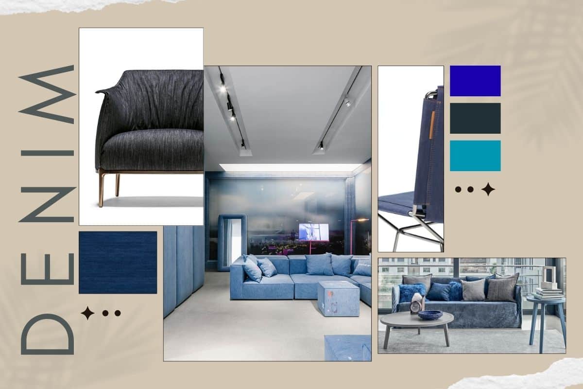 Modboard con arredamento in jeans