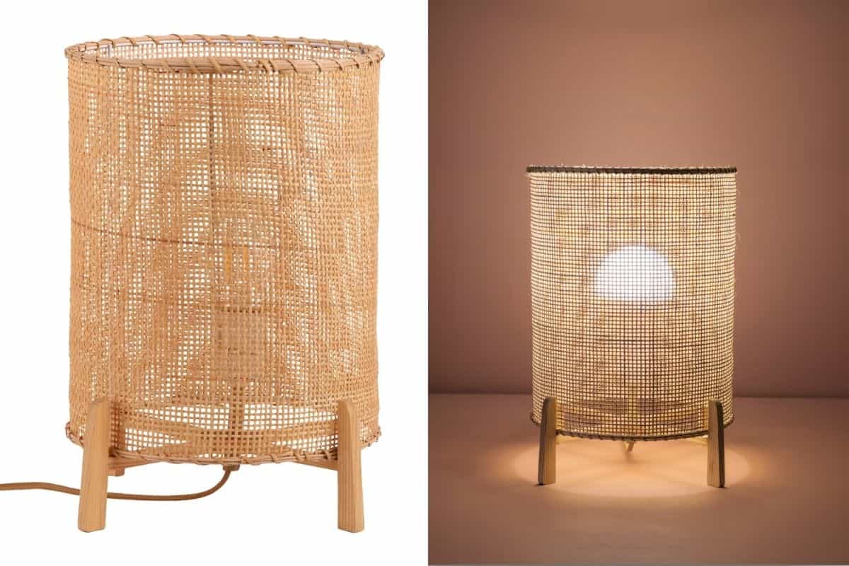 lampada in rattan
