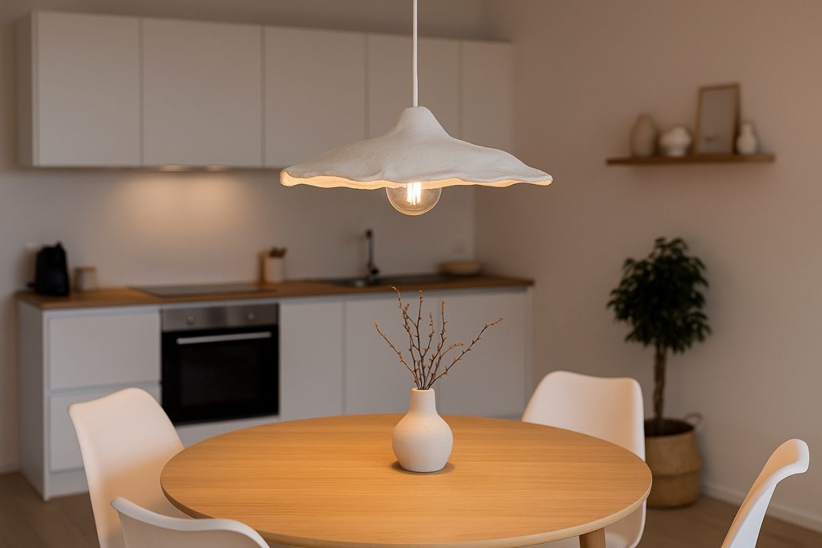 Lampadario fai da te bianco