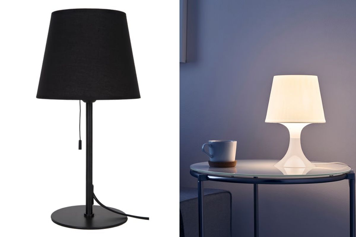 Lampada nera e lampada bianca