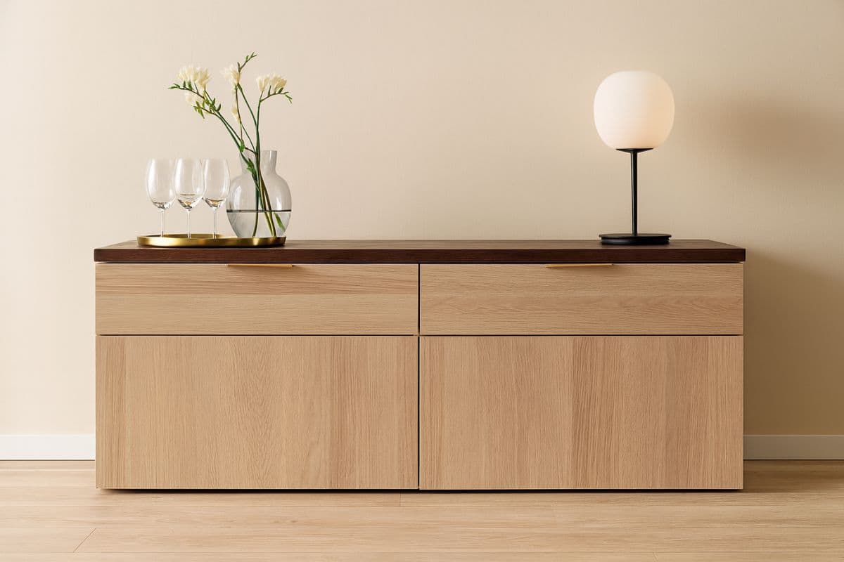 Libreria trasformata in credenza