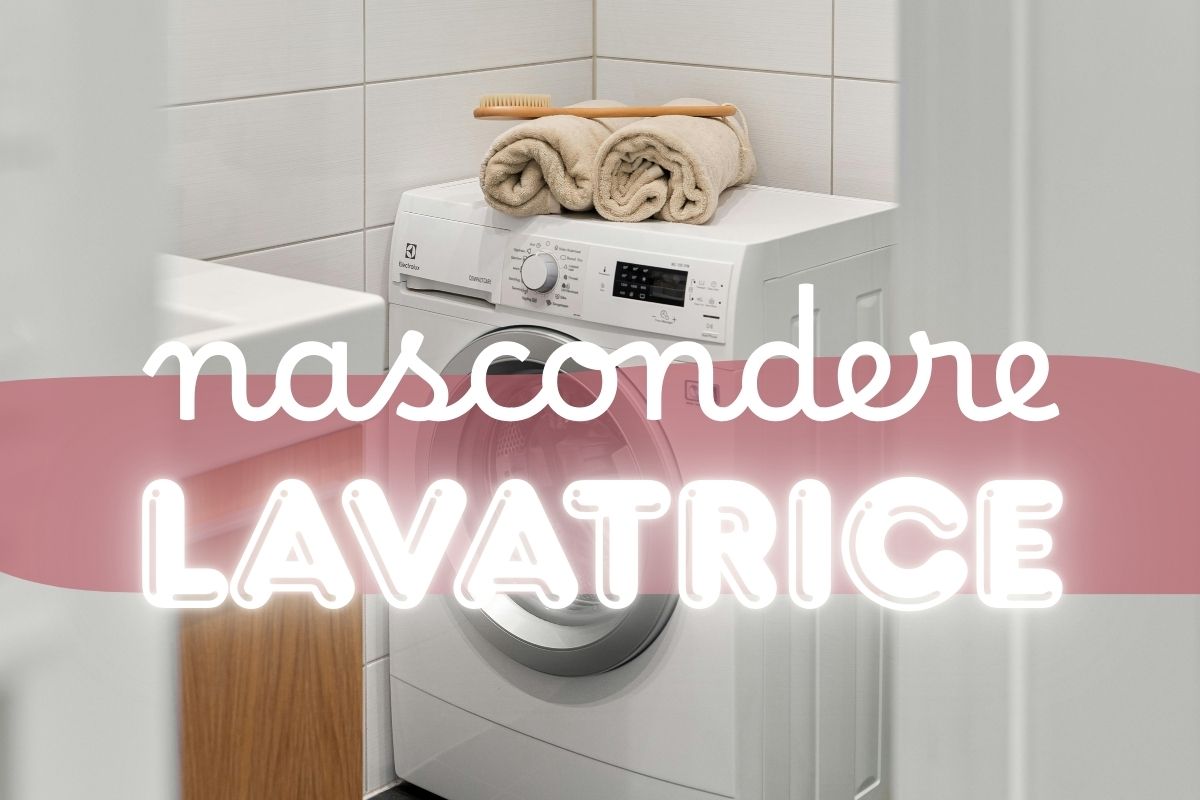 lavatrice e scritte in primo piano