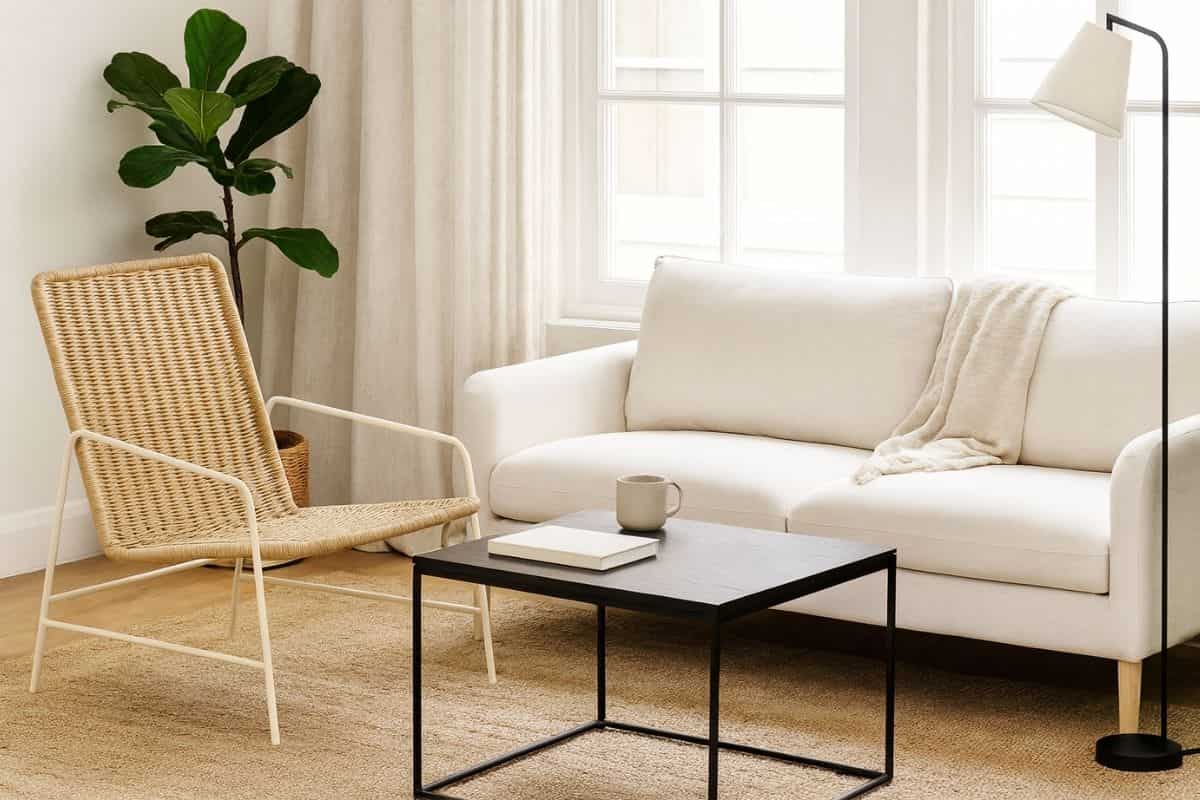 sedia rattan in salotto
