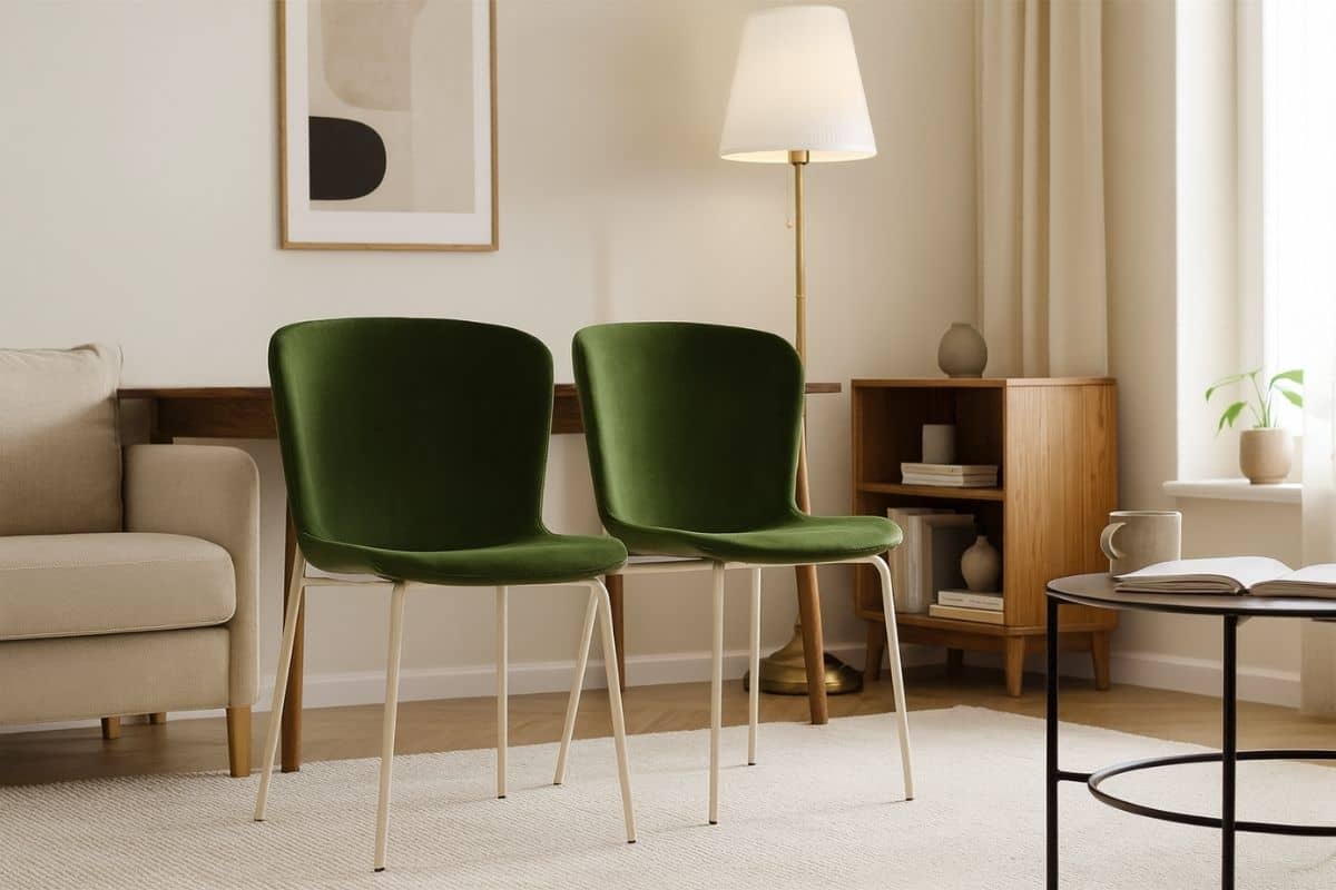 Sedie velluto verde