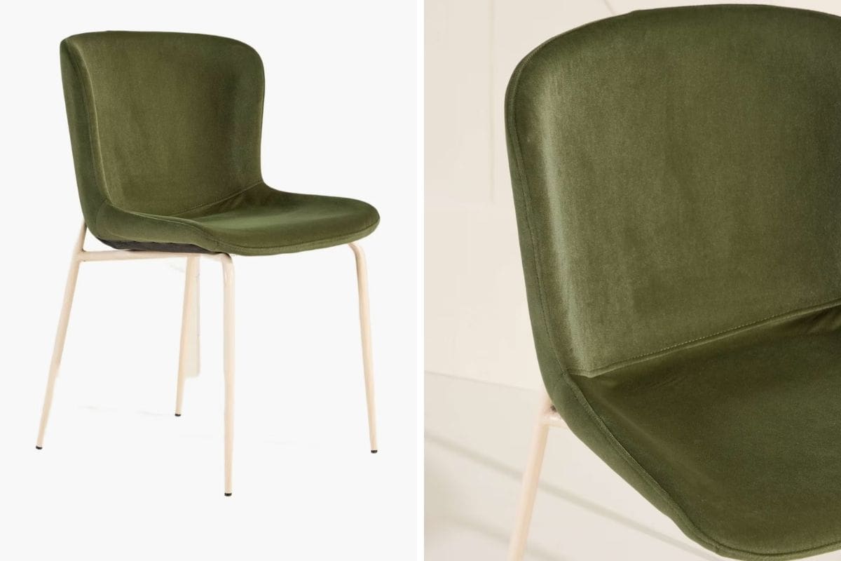 Sedie velluto verde