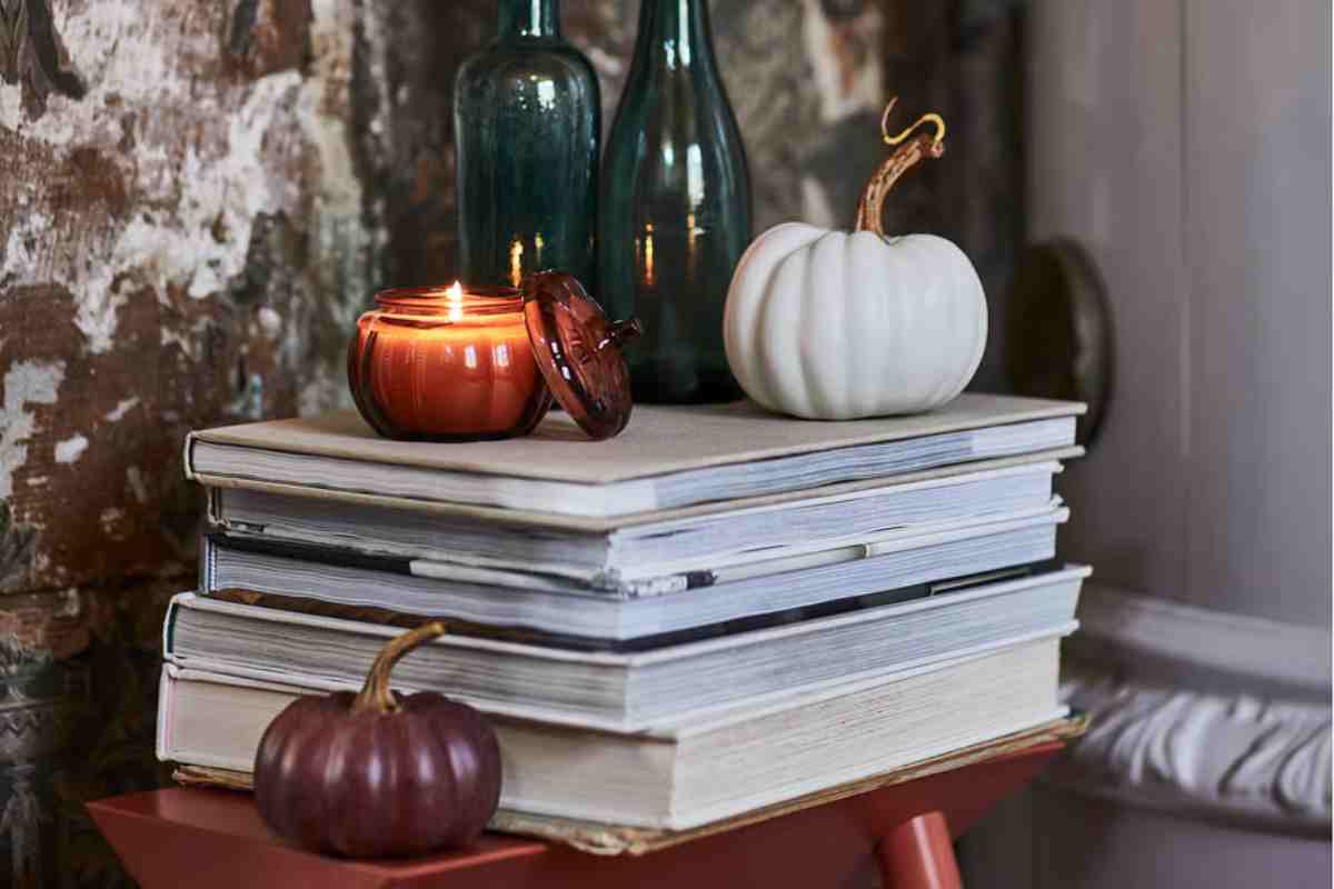 Candele profumate e decorazioni a forma di zucca HÖSTAGILLE Ikea