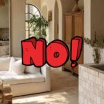 Zona living beige e grafica NO!