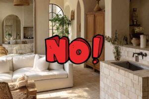 Zona living beige e grafica NO!