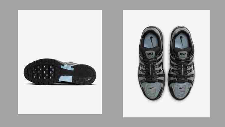 scarpe nike nere dall'alto e suola