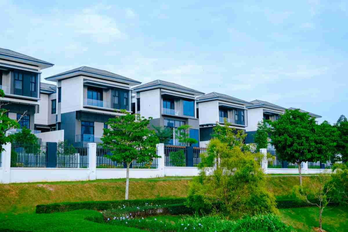 villette a schiera nel verde