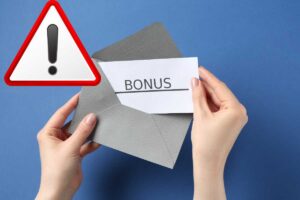 scritta bonus e attenzione