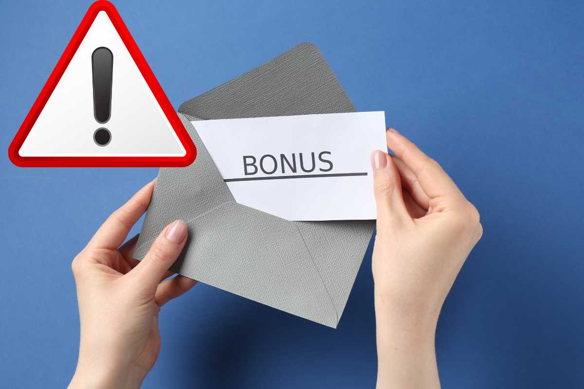 scritta bonus e attenzione